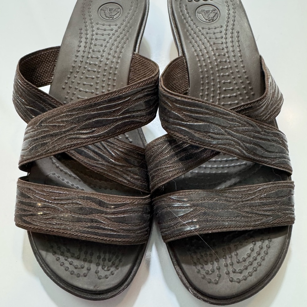 CROCS Dark brown Slide Sandals